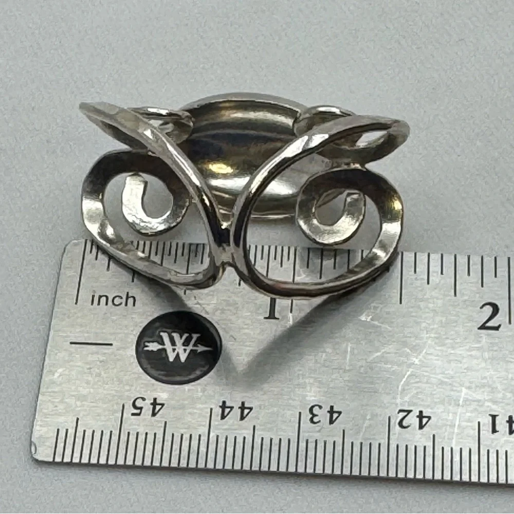 Vintage Mexico Silver Overlay Statement Bold Chunky Boho Ring Size 6.75